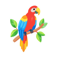 colorful parrot on a branch