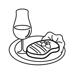 Continuous Line Drawing of Elegant Table Setting with Cutlery

