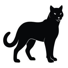 Obraz premium Majestic black cat silhouette standing proudly