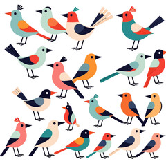 Fototapeta premium Colorful Bird Illustration-Cute Bird Art Print-Whimsical Bird Design-Modern Home Decor-Bird Lover Gift-Unique Bird Drawing-Abstract Bird Pattern-Fun Bird Artwork