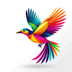 Colorful Bird Illustration-Abstract Flying Bird Art-Vibrant Bird with Rainbow Wings-Modern Bird Graphic Design-Unique Colorful Bird Image-Artistic Bird Artwork