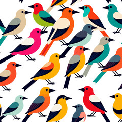 Colorful Bird Pattern-Seamless Bird Background-Fun Bird Design-Modern Bird Art-Vibrant Bird Illustration-Unique Bird Wallpaper-Playful Animal Print-Bird Lover Gift