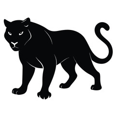Obraz premium Majestic black panther silhouette powerful wildcat