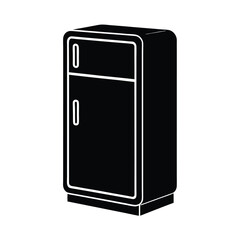 Vintage Fridge Door Icon Vector Illustration