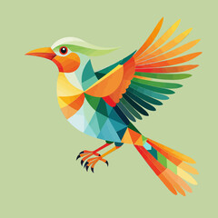 Obraz premium Geometric Bird Illustration-Abstract Colorful Bird Art-Modern Polygonal Bird Design-Vibrant Triangular Bird Image-Unique Bird Artwork-Digital Art
