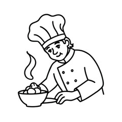 Continuous Line Drawing of Elegant Table Setting with Cutlery

