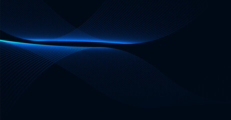 Striking Royal Blue Wave Pattern with Luminous Lines: A Modern Abstract Background for Tech Designs and Futuristic Visualizations, Ideal for Digital Art