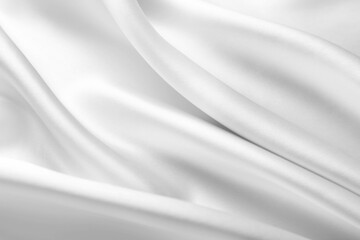 Texture of white silk fabric as background, top view