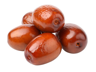 Obraz premium Pile of Sweet Chinese Dates Isolated on transparent background, Isolated Png file, Cut-out, Isolate Png, No Background, Isolated object