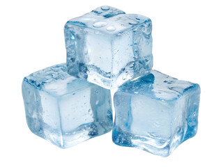 Obraz premium Stacked Transparent Ice Cubes Isolated on transparent background, Isolated Png file, Cut-out, Isolate Png, No Background, Isolated object