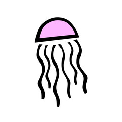  Meduza – morska kolorowa grafika © Laura