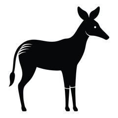 Fototapeta premium Okapi silhouette african wildlife animal icon