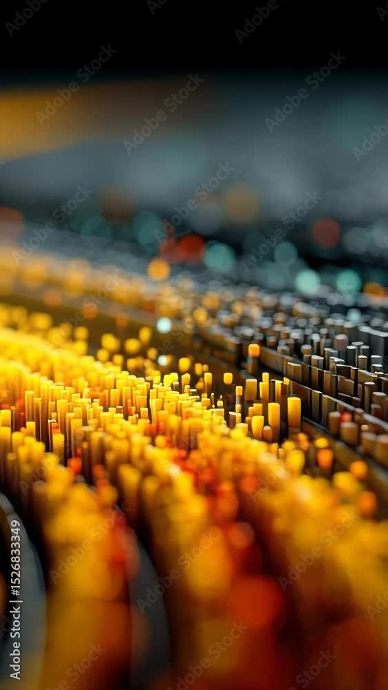 Poster abstract visualization of colorful data streams flowing dynamically, symbolizing digital transfer an