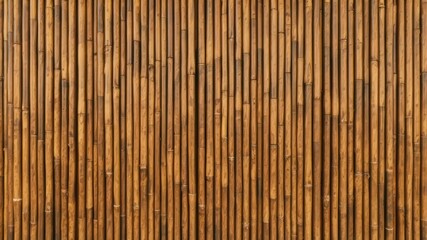 Natural bamboo stalks form a textured backdrop with organic patterns and warm tones, creating a serene ambiance