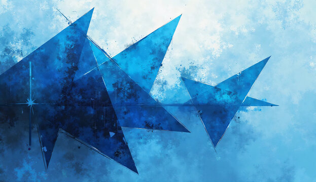 Abstract blue triangles make for a striking background. Light. Grunge backgrounds. Graphic material.