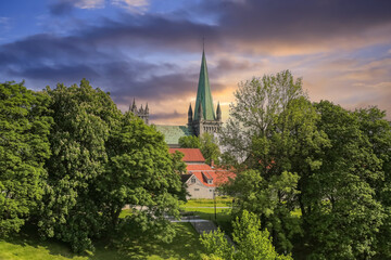 The cathedral Nidarosdomen in Trondheim, Norway