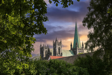 The cathedral Nidarosdomen in Trondheim, Norway
