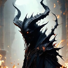 Art illustration: fantasy mythical devil