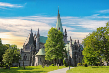 The cathedral Nidarosdomen in Trondheim, Norway