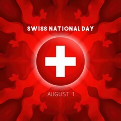 swiss national day vector illustration
