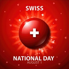 swiss national day vector illustration