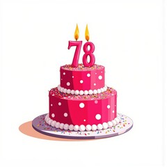 a birthday cake with the number 78 on it