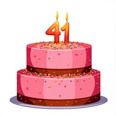 a birthday cake with the number 41 on it