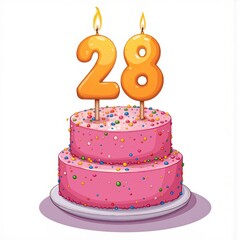 a birthday cake with candles on it