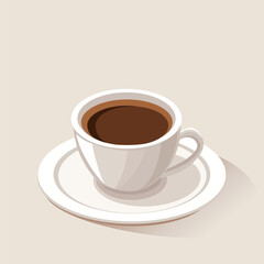 vector coffee mug on saucer