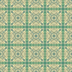 Elegant Vintage Pattern with Hearts and Floral Design