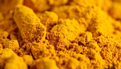 Bright Yellow Turmeric Powder Used in Cooking and Natural Remedies Displayed in a Close-Up View