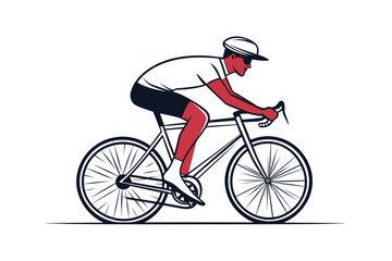 Obraz premium Minimalist Vector Illustration of a Cyclist