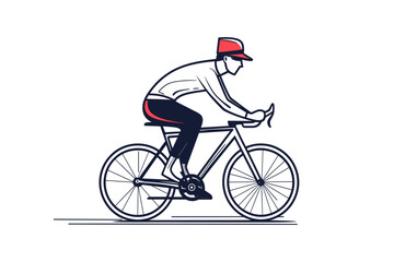 Minimalist Vector Illustration of a Cyclist