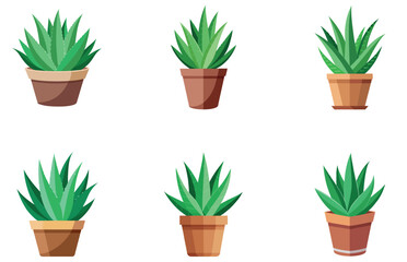 Aloe Vera Plant in Pot Vector Design Minimal Herbal Illustration for Natural and Eco-Friendly Themes