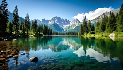 Mountain lake landscape 