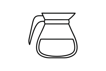 Line drawing of a coffee carafe, simple kitchen utensil