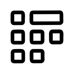 Dynamic layout icon pack: crisp black silhouette design element