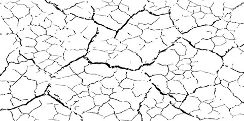 "Abstract grunge scratch wall texture design and black damaged rusty crack on white background, Vector grunge style cracked texture with cracked pattern background, isolated on a background. llustrat	