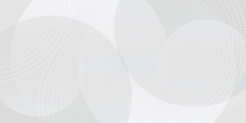 White geometric abstract background overlap layer on bright space with lines effect decoration. Modern graphic design element circles style concept for banner cover modern digital