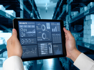 Business data dashboard provide business intelligence analytic for marketing strategy planning snugly with big data set to analyze customer demands and foreseeing business future