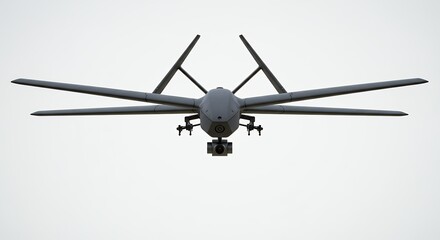 Gray unmanned aerial vehicle isolated