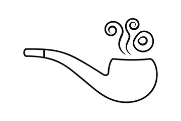 Smoking pipe line drawing illustration simple design