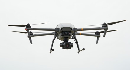Modern drone in flight