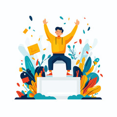 Joyful Winner on Stage