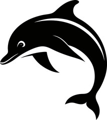 Dolphin silhouette vector icon 