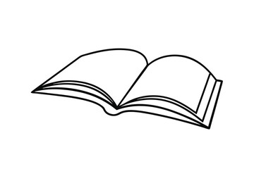 Open book line drawing simple illustration education knowledge