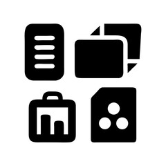 Black silhouette icon bundle pack for personal projects, clean cutout designs