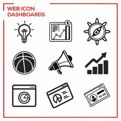 Web icon dashboard set modern design elements