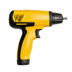 Bright Yellow Drill on White Background