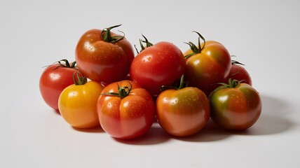 Vibrant red cherry tomatoes on the vine, showcasing fresh, ripe, and healthy organic vegetables, perfect for a salad